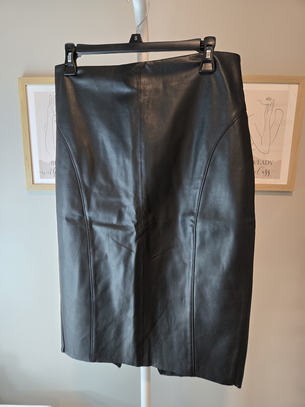 Express Black Faux Leather Pencil Skirt
